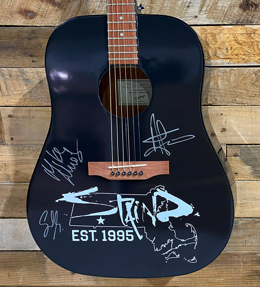 Autographed Grunge Epiphone Acoustic Guitar