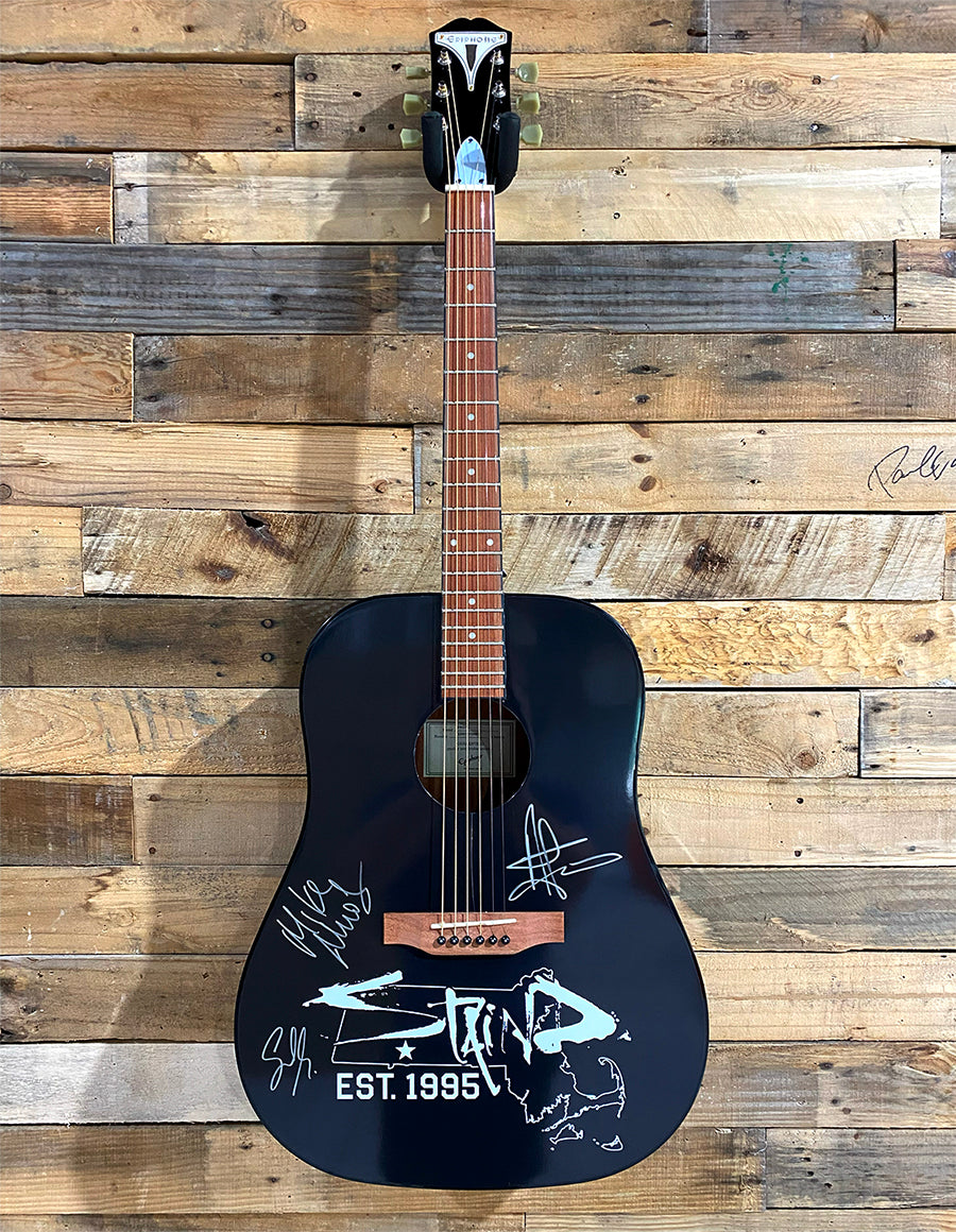 Autographed Grunge Epiphone Acoustic Guitar